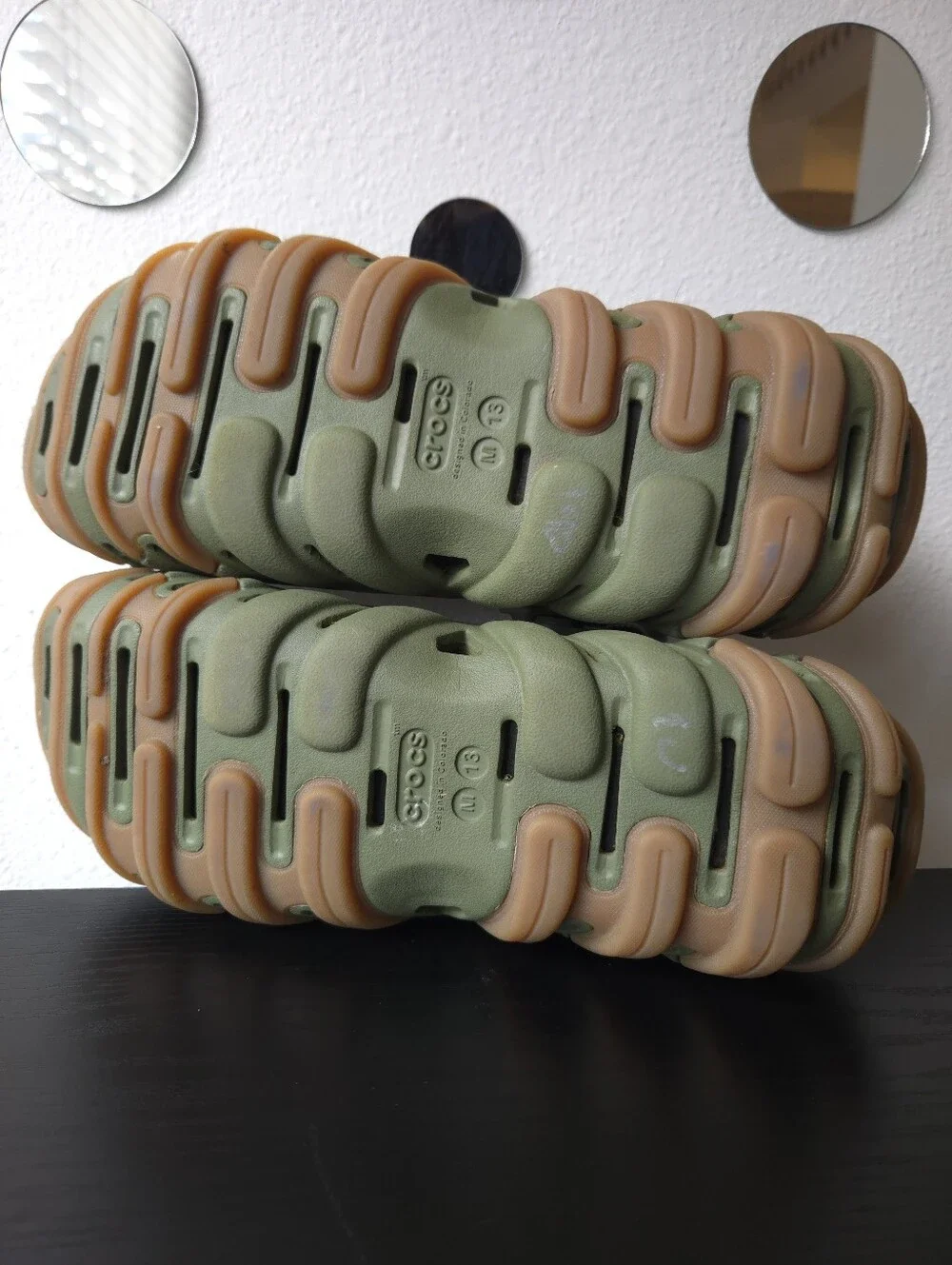 Crocs Echo Gum RO Army Green Slip-On Clog Gorpcore Utility Durable Size 13 Men
